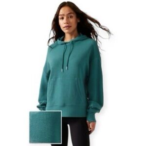 Athleta Balance Waffle Hoodie Teal Women Small